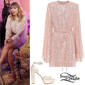 NWT STELLA MCCARTNEY Delia belted metallic coupé silk-chiffon mini dress $1,698